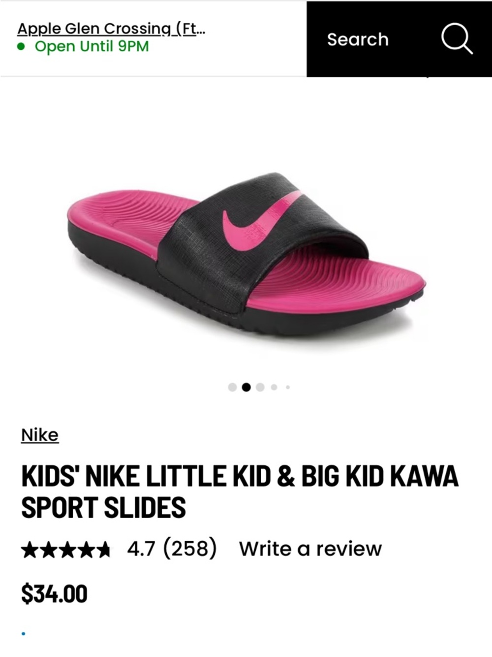 Nike Black and Pink Slide Sandals - Picture 3 of 3